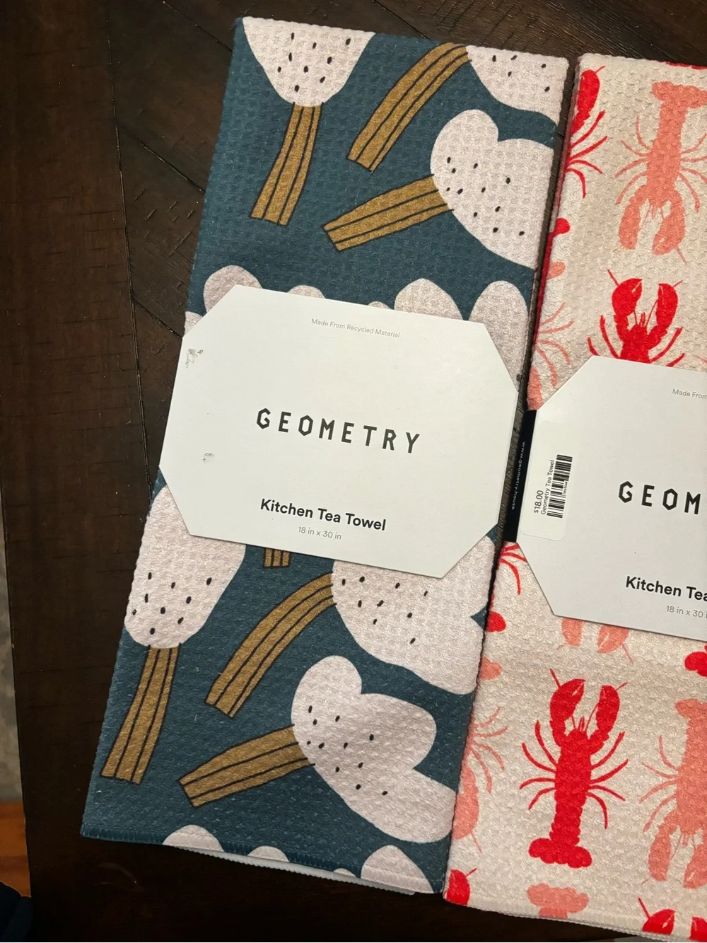 Two (2) Geometry Tea Towels- New